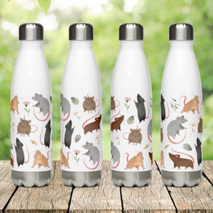 Cute Rats Water Bottle, Rat Lover Gift, Rat Waterbottle, Rat Owner Gift, Pet Rats, Fancy Rat Thermos, Fancy Rat Flask, Rat Gift, Ratties