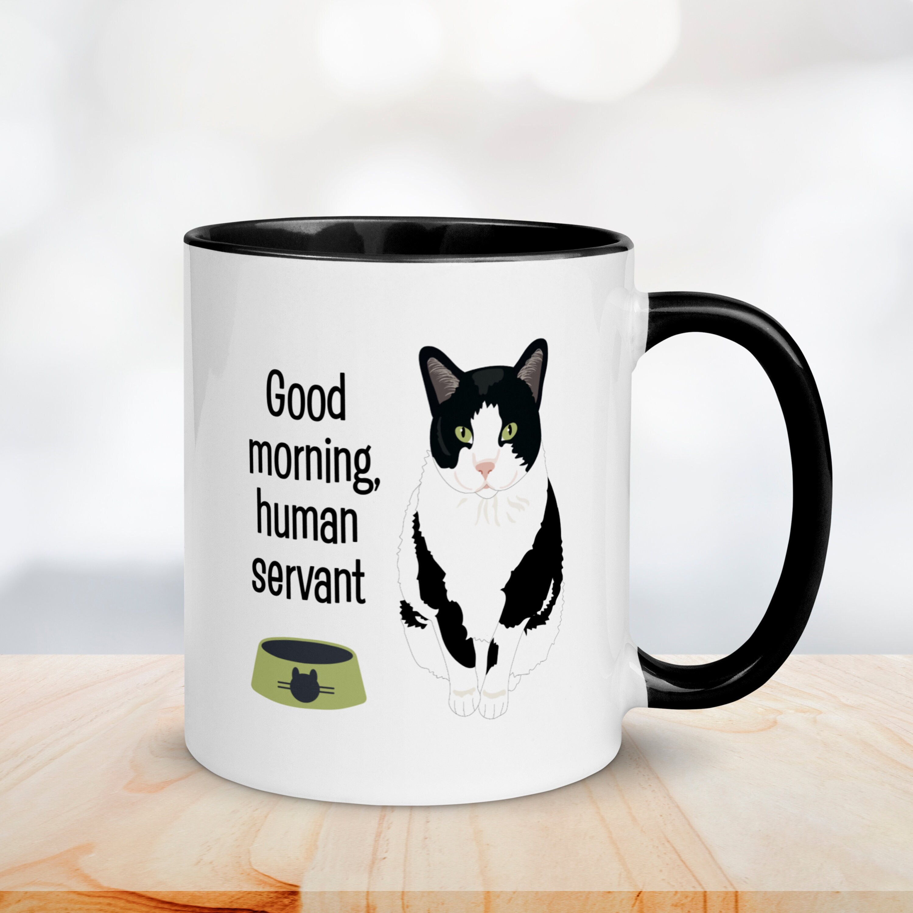 Tuxedo Cat Mug Black and White Cat Gift Funny Cat Coffee Etsy