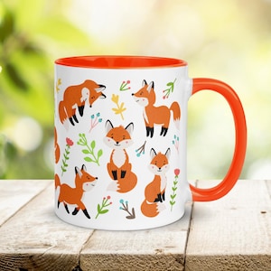Fox Cubs Mug, Coffee Cup for Nature and Animal Lovers, Cute Kids Mug