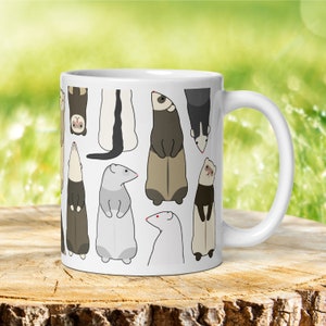 Ferret Mug, Cute Animal Mug, Ferret Lover Gift, Ferret Coffee Cup, Ferret Owner Gift, Ferret Decor, Cute Ferrets, Ferret Mom, Ferret Dad