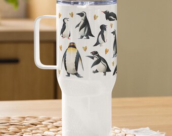 Grand Mug Pingouin 16oz - Tasse De Voyage Rigolote - Neuf Sans Boîte