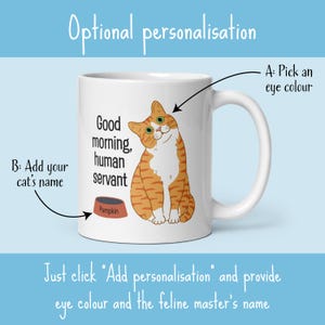 Ginger Tabby Cat Mug: Personalised Gift for Cat Moms and Dads image 2