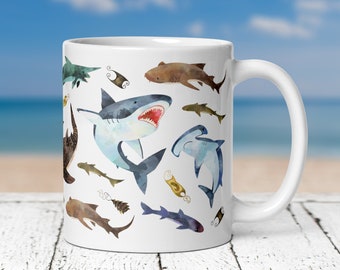 Marine Biology Shark Mug: Ocean Coastal Decor