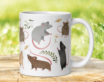 Cute Rat Mug, Pet Rat Owner Coffee Cup (11oz or 15oz)