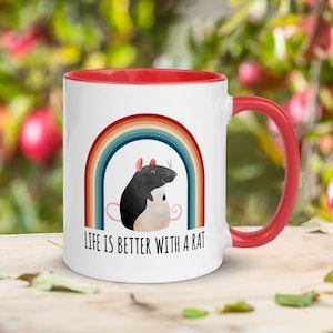 Rat Lover Mug: &#39;Life is Better with a Rat&#39; Coffee Cup