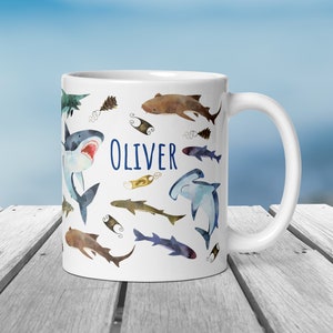 Personalized Shark Mug: Marine Life Coffee Cup, Coastal Decor