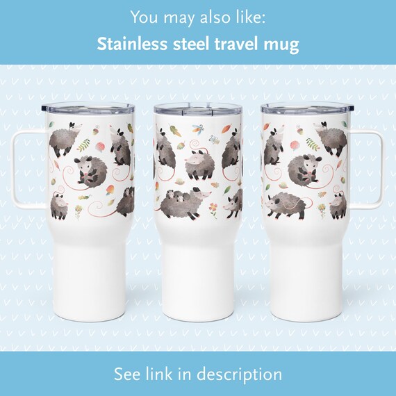 Funny "I Love My Cat Opossum" Ceramic Mug - 11 Oz White Coffee Mug For Animal Lovers