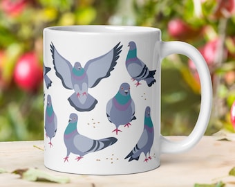 Tazza per amanti dei piccioni: regalo per appassionati di uccelli, tazza da caffè con piccione