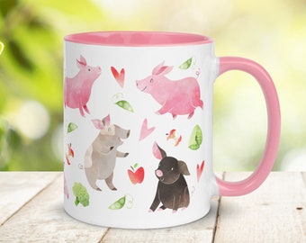 Pig Mug: Farm Animal Coffee Cup, Pig Lover Gift