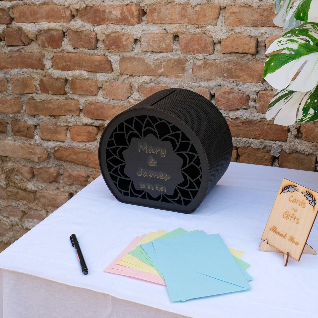 Card Box for Wedding, Personalized Wooden Box for Cards and Gifts ...