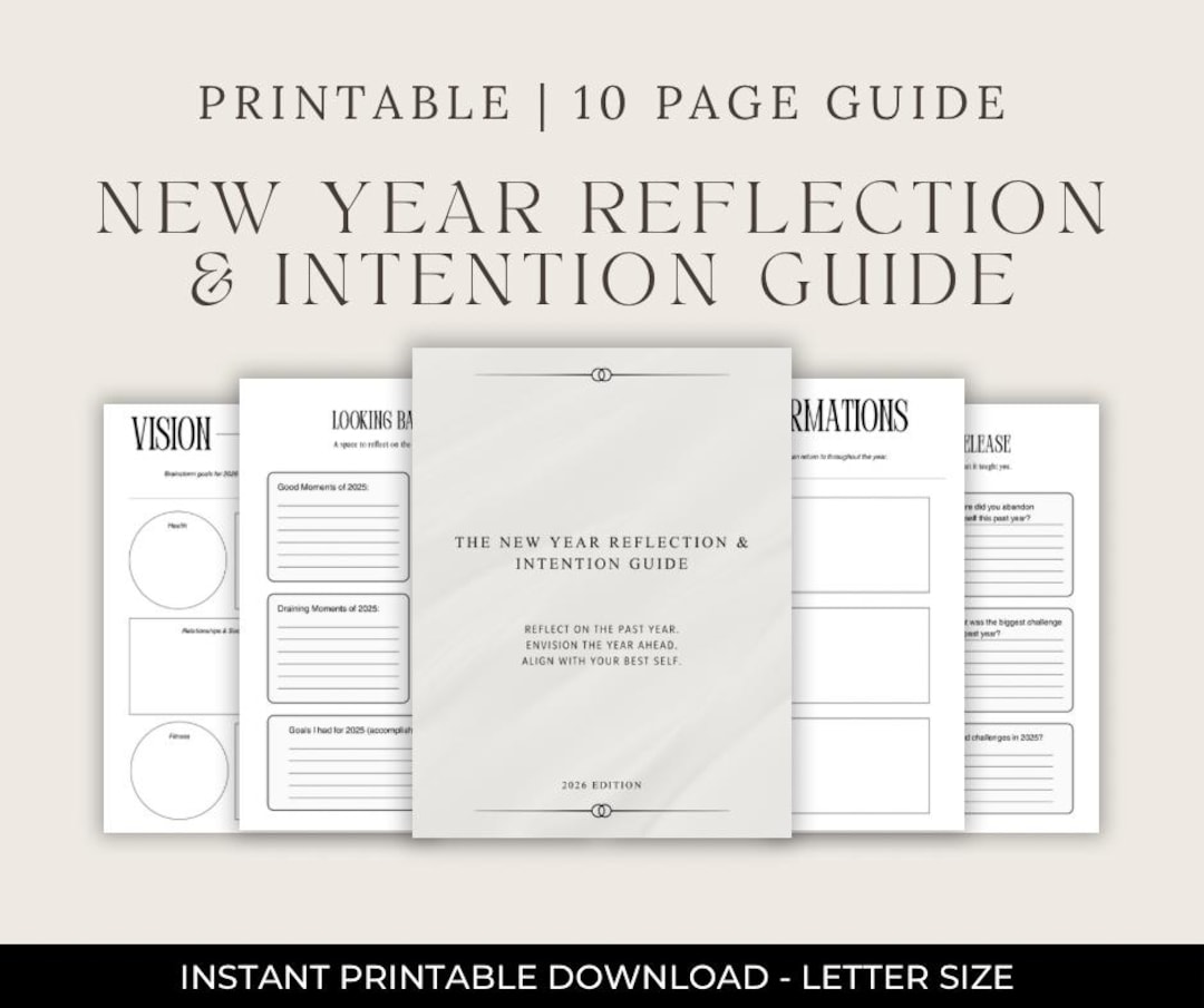 2026 New Year Reflection & Intention Guide | Vision Board, Affirmations ...