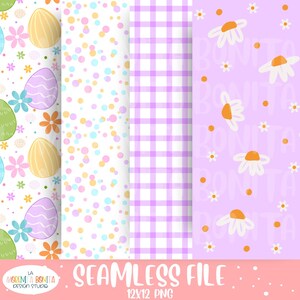 Pastel Easter Seamless File Set| Digital Download PNG| Small Business Commercial Use | Print on Demand & Sublimation