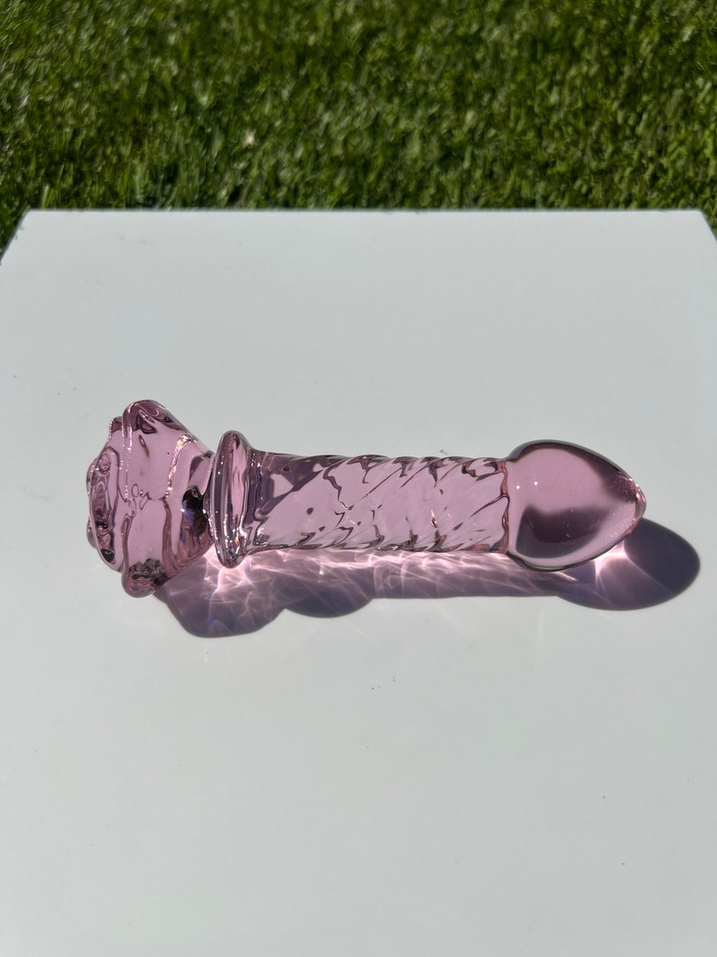 Rose Twirls Crystal Glass Dildo - Tentacle Fantasy Dildo For Women - Anal Cosplay Wand Dildo - Butt Plugs For Men -Discreet Box Shipping! 