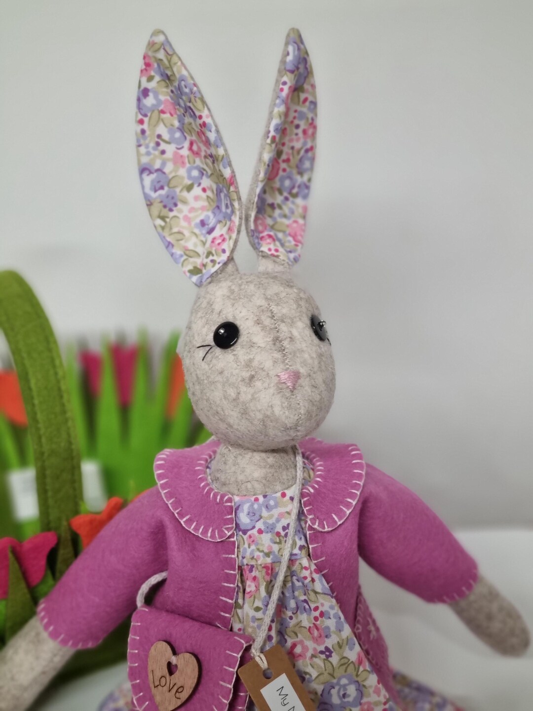 Handmade Wool Felt Bunny Rabbit Doll: Heirloom Gift Nursery Decor - Etsy UK