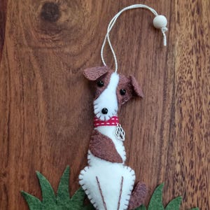 Handstitched Wool Felt Jack Russell Terrier Keepsake - Dog Lover Gift- Pet Loss