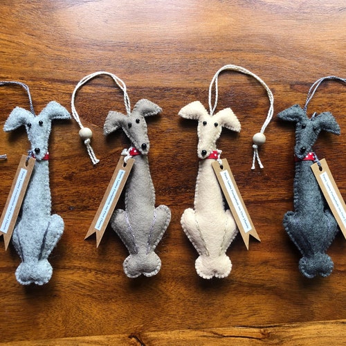 Handstitched Wool Felt Lurcher Dog. Dog Lover Gift Keepsake. Etsy UK