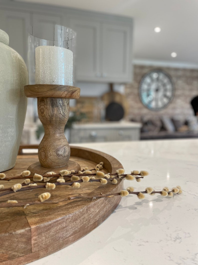 Mango Wood Hurricane Candle Holders glass Included Etsy UK