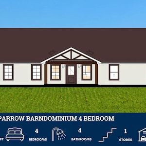 PL-60703 Sparrow Barndominium House Plan