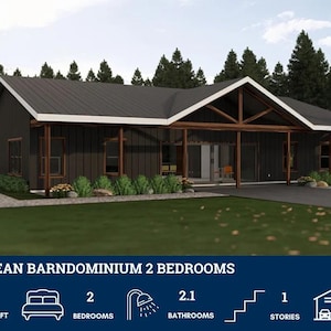 PL-62840 Dean Barndominium House Plan