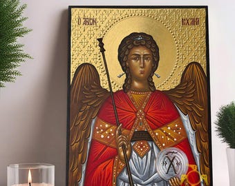 Hand-Painted Saint Archangel Michael Icon | Orthodox Christian Art