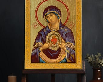 The Immaculate Heart of Virgin Mary Byzantine Iconography Christian Art
