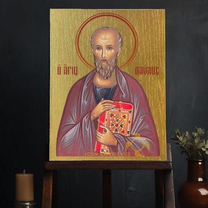 Saint Paul the Apostle Byzantine Iconography Sacral Art Christian Gift Religious Home Decoration