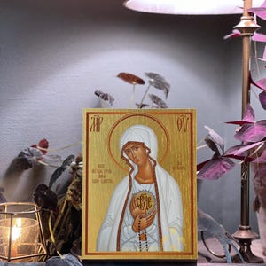 Our Lady of Fátima Sacral Byzantine Iconography Art Christian Gift Religious Home Decoration