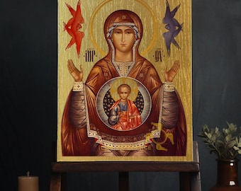 Our Lady of The Sign Byzantine Iconography Christian Art