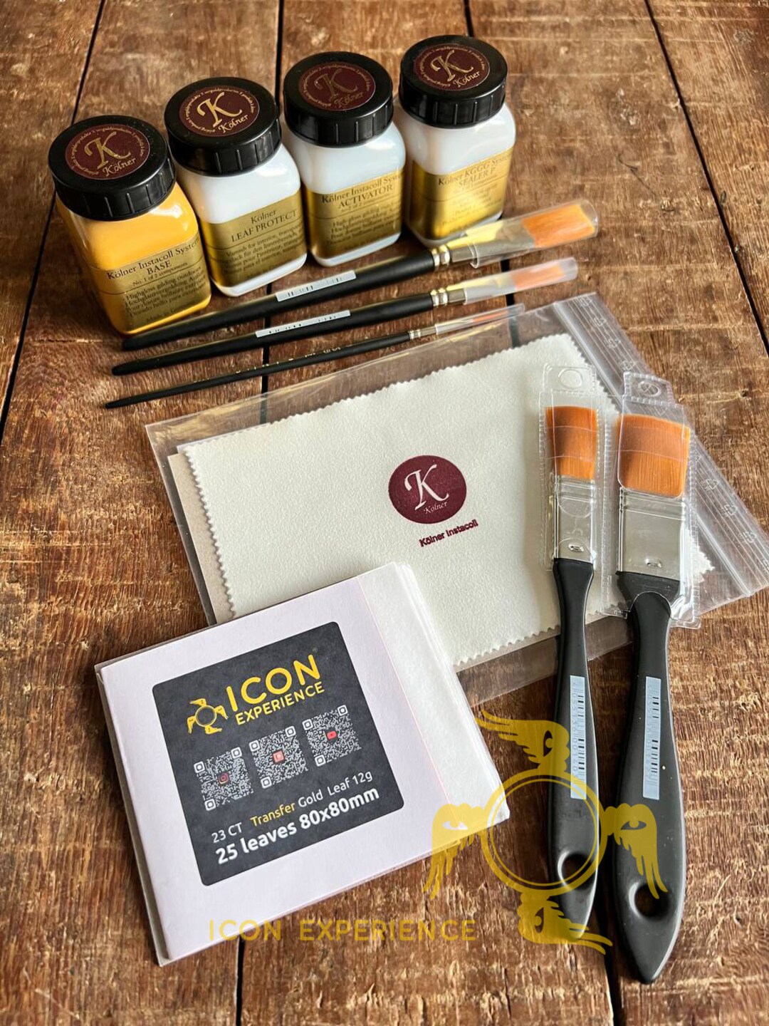 Gilding Box Kit Real Transfer Gold Leaf Tool Set 23CT Gilding Art and