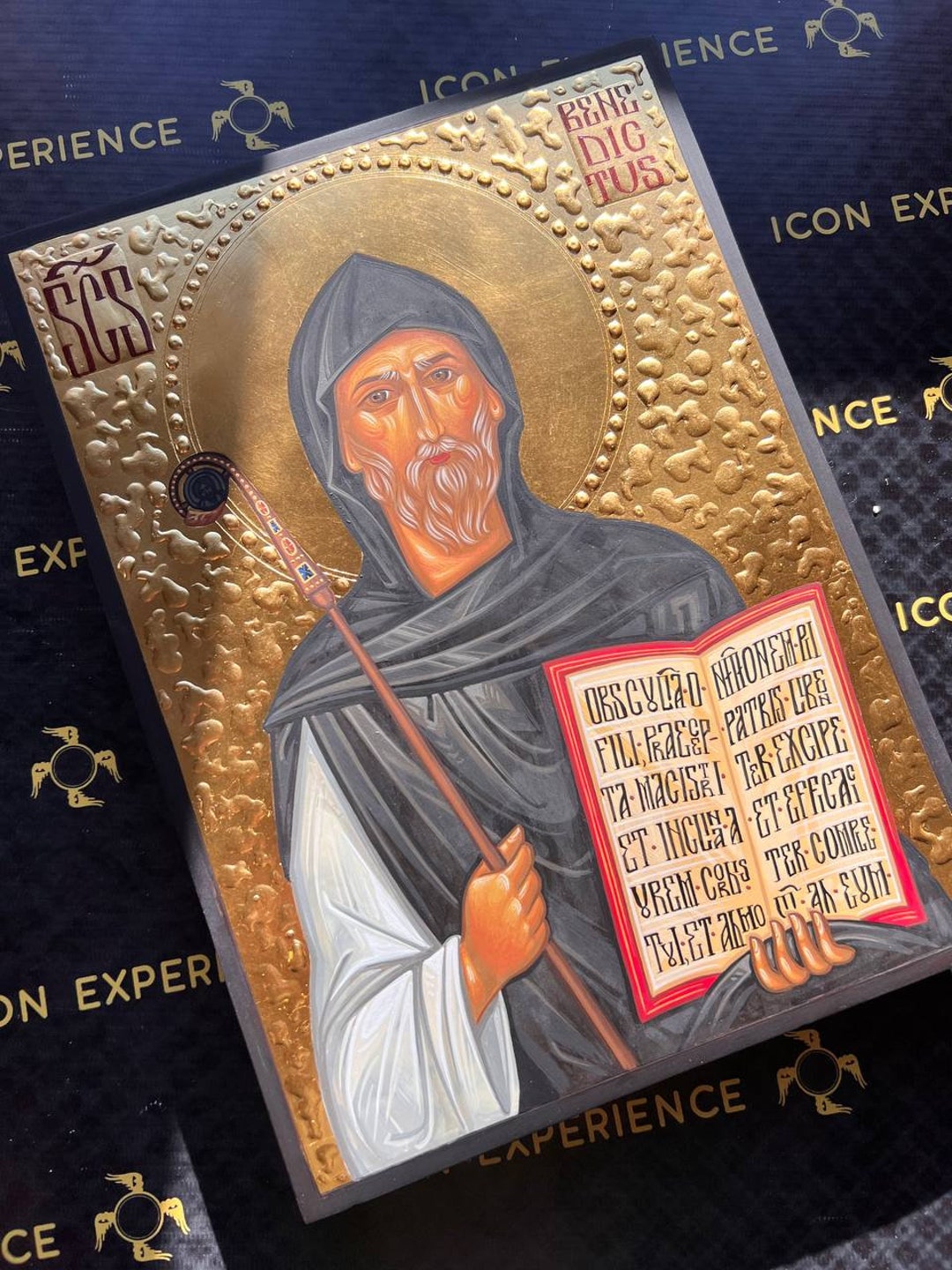 Saint Benedict of Nursia Handpainted Icon Catholic Wall Art Decoration ...