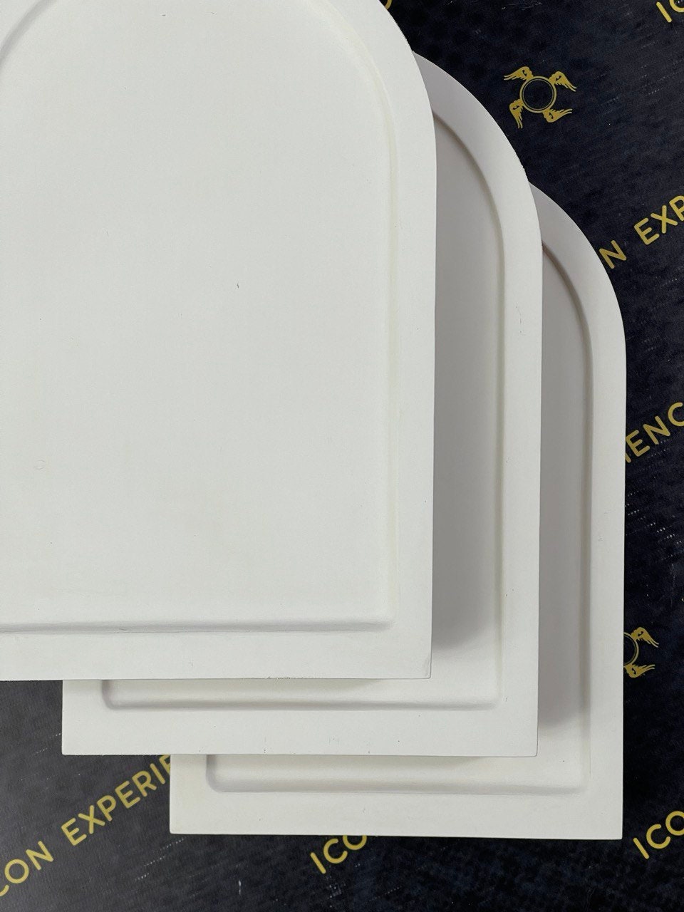 Gessoed Round Top Icon Boards With a Round Raised Border and Oak Braces