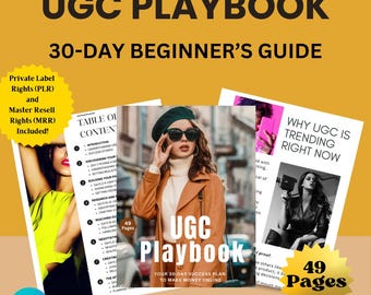 UGC Content Creator eBook | 30-Day Beginner's Guide (MRR & PLR)