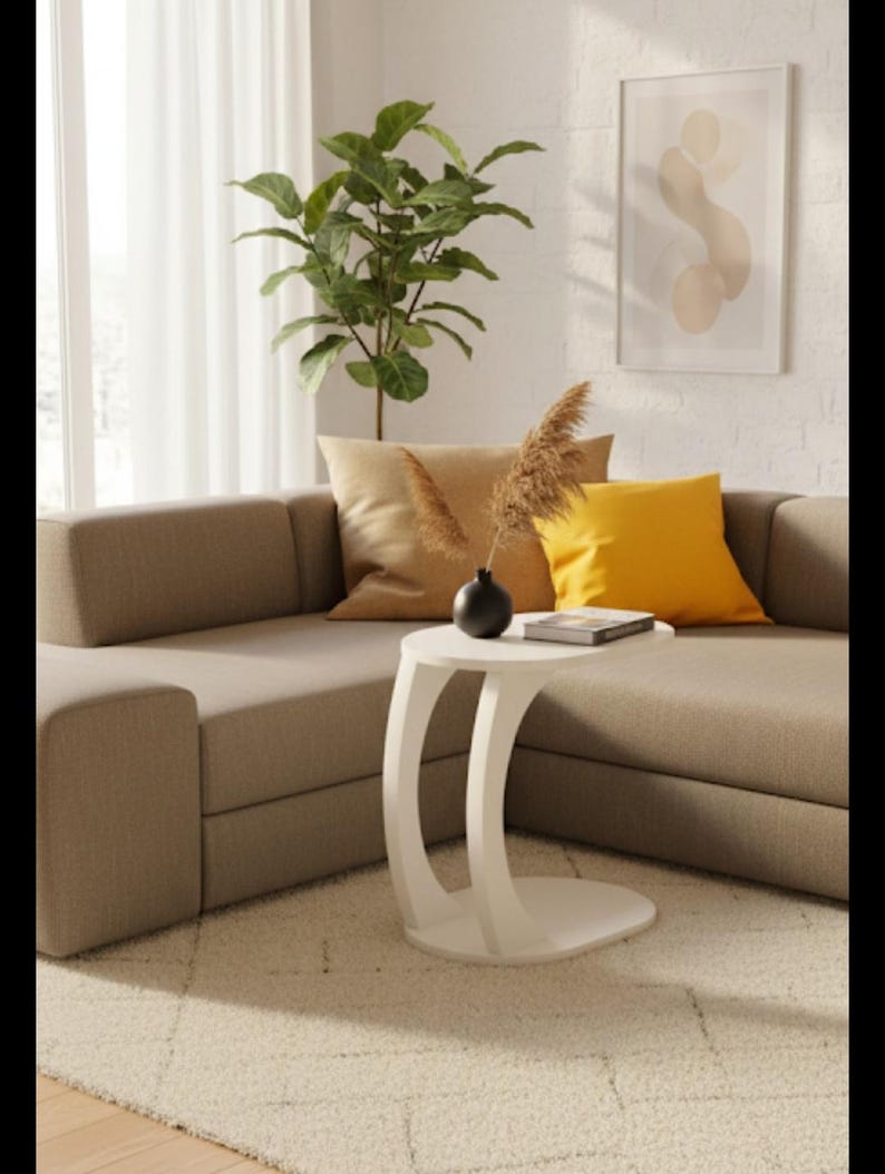 Pine Wood Coffee Table: Modern Scandi Style Living Room Table White