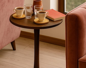 Mesa de centro ovalada moderna de madera: sala de estar de estilo escandinavo