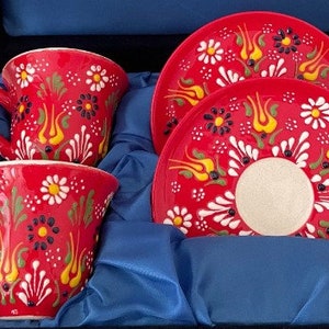 Hand-painted Ceramic Espresso Cup Set: Seljuk Turkish Coffee Cups - Etsy