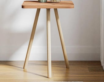 Pine Wood Square Coffee Table: Modern Scandi Style
