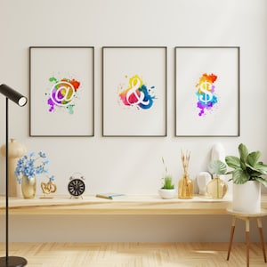Set of 3 Wall Art Prints, Colorful Decor, Trendy Printable Art, Gallery Wall Art Prints, Multicolor Art Design
