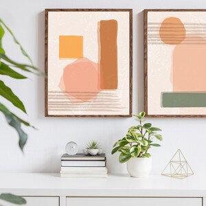 Wall Art Printable Set of 2, Neutral Wall Prints, Neutral Prints, Boho Wall Art Prints, Boho Wall Art Set