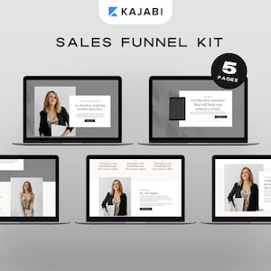 Kajabi Template Bundle | 5 Sales Funnel Templates for Coaches & Online Course Creators | Neutral Sales Page, Landing Page, Opt-In Page