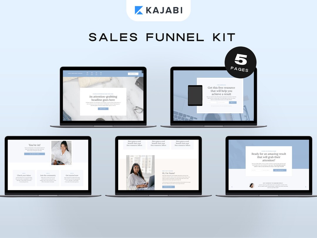 Kajabi Sales Funnel Template Bundle (5 Landing Pages Including Sales