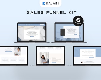 Kajabi Template Bundle | 5 Sales Funnel Templates for Coaches & Online Course Creators | Feminine Sales Page, Landing Page, Opt-In Page