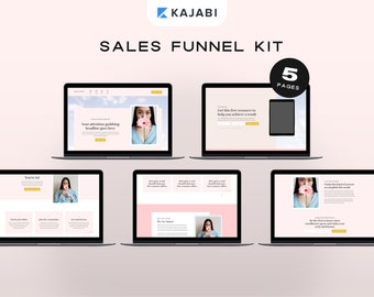 Kajabi Template Bundle | 5 Sales Funnel Templates for Coaches & Online Course Creators | Colorful Sales Page, Landing Page, Opt-In Page