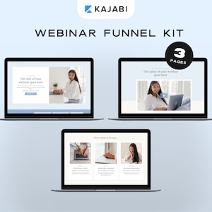 Kajabi Template Webinar Bundle | 3 Kajabi Webinar Landing Pages for Coaches & Online Course Creators | Kajabi Funnel