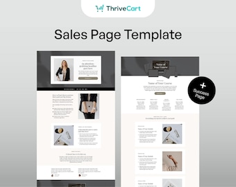 ThriveCart-verkooppaginasjabloon met digitale Canva-productmodellen: voor coaches en makers van cursussen
