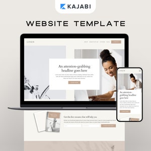 Kajabi Website Template | Kajabi Website Theme for Coaches & Online Course Creators | Neutral Kajabi Template and Kajabi Landing Page