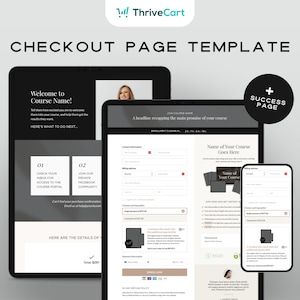 コーチ、オンライン コース作成者、起業家向けの ThriveCart チェックアウト テンプレート | ThriveCart テンプレート | ThriveCart 販売ページ コース
