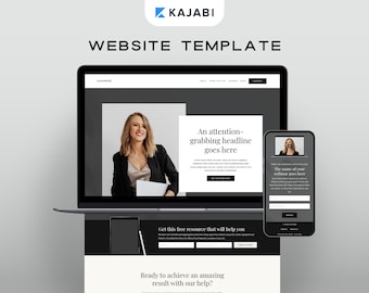 Modèle de site Web Kajabi | Thème du site Web Kajabi pour les entraîneurs et les créateurs de cours en ligne | Modèle kajabi neutre et page de destination kajabi