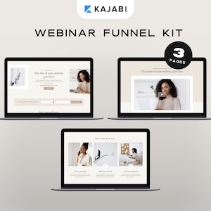 Kajabi Template Webinar Bundle | 3 Kajabi Webinar Landing Pages for Coaches & Online Course Creators | Kajabi Funnel