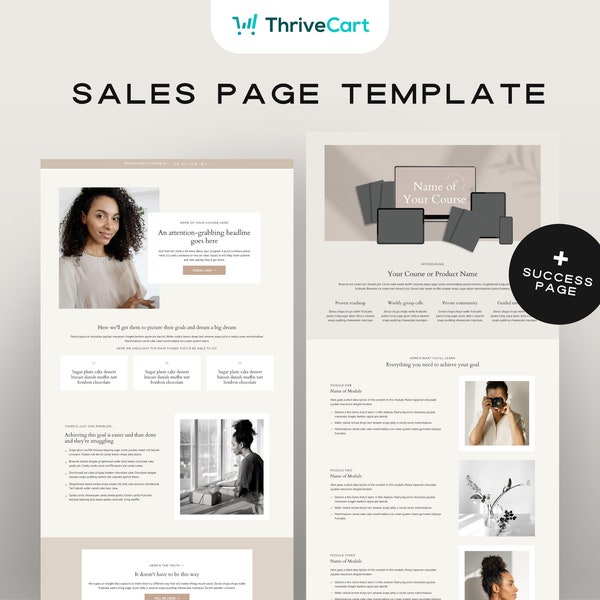 ThriveCart Sales Page Template for Coaches, Online Course Creators & Entrepreneurs | ThriveCart Template | ThriveCart Course Sales Page