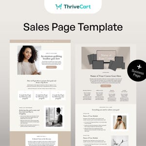 ThriveCart Sales Page Template for Coaches, Online Course Creators & Entrepreneurs | ThriveCart Template | ThriveCart Course Sales Page